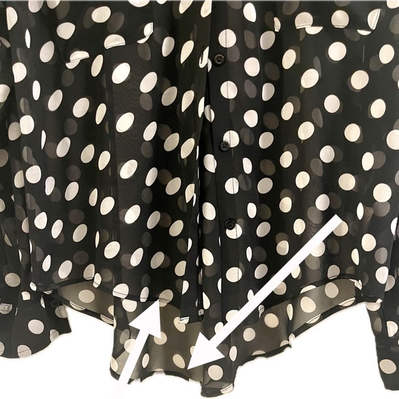Free People sheer polka dot button down blouse Sz M - Picture 3 of 4